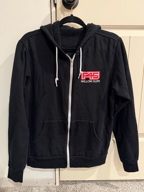 F45 Willow Glen Black Zip-Up Hoodie - Red Logo